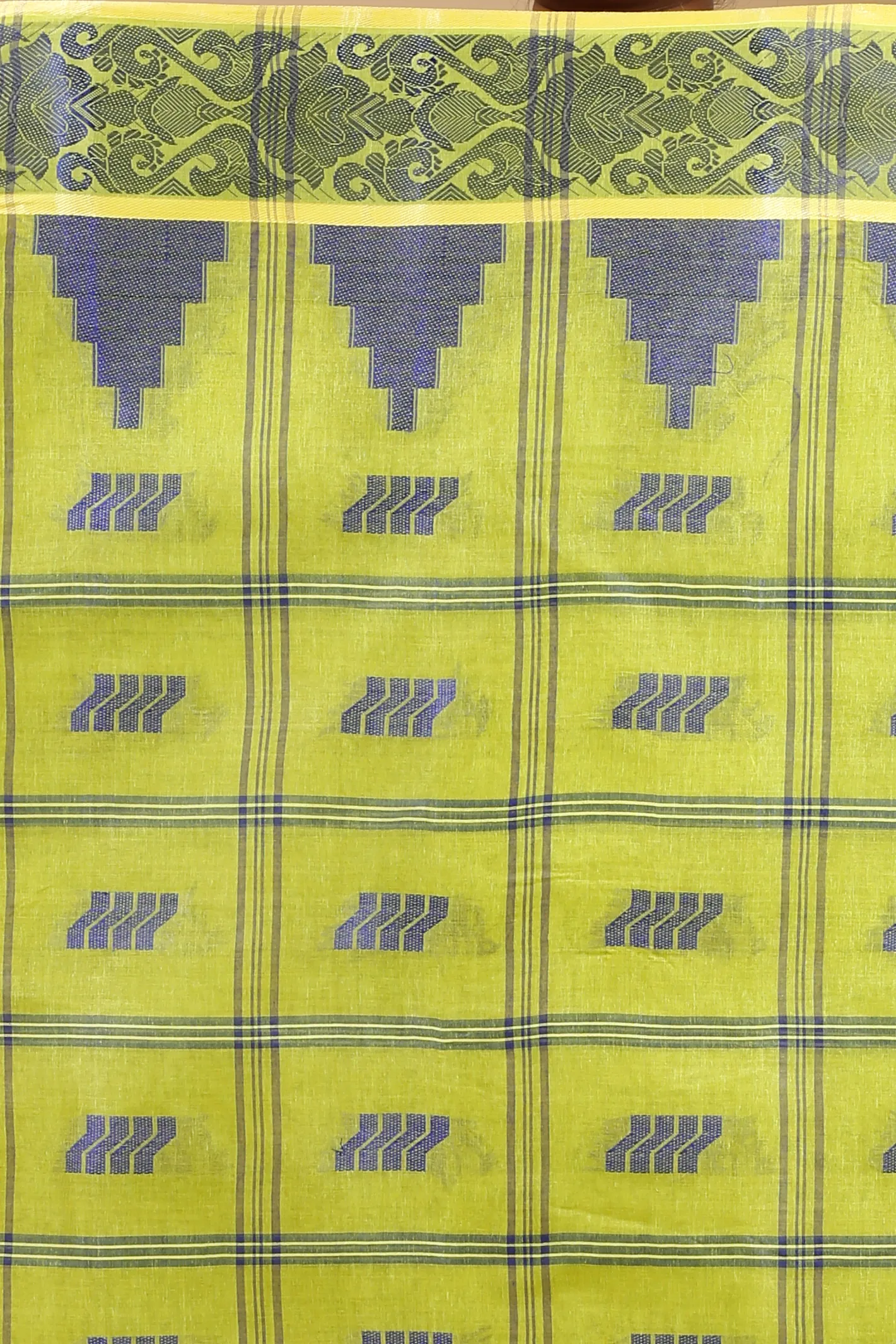 Green Pure Cotton Kamala Desiging Tant Saree (225)