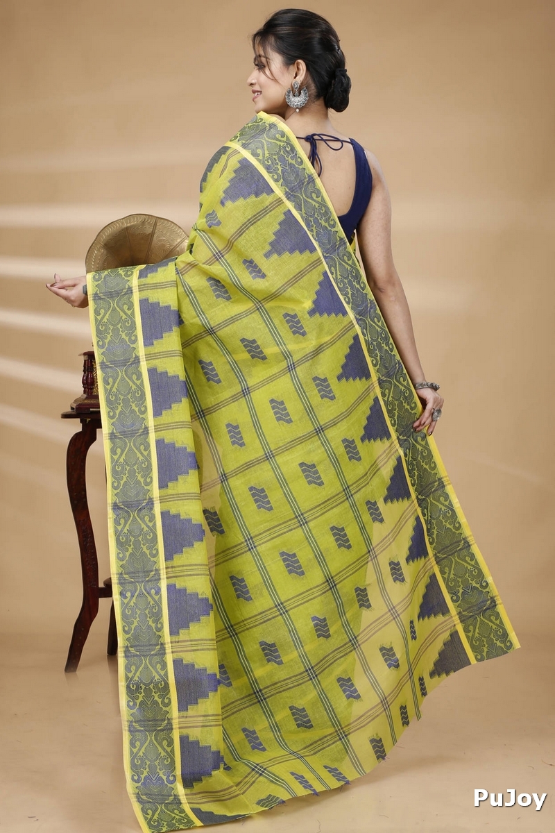 Green Pure Cotton Kamala Desiging Tant Saree (225)