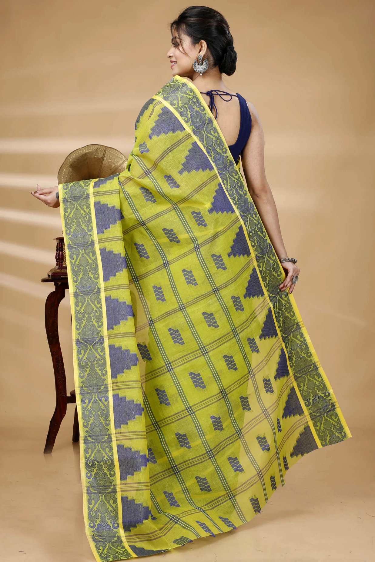 Green Pure Cotton Kamala Desiging Tant Saree (225)