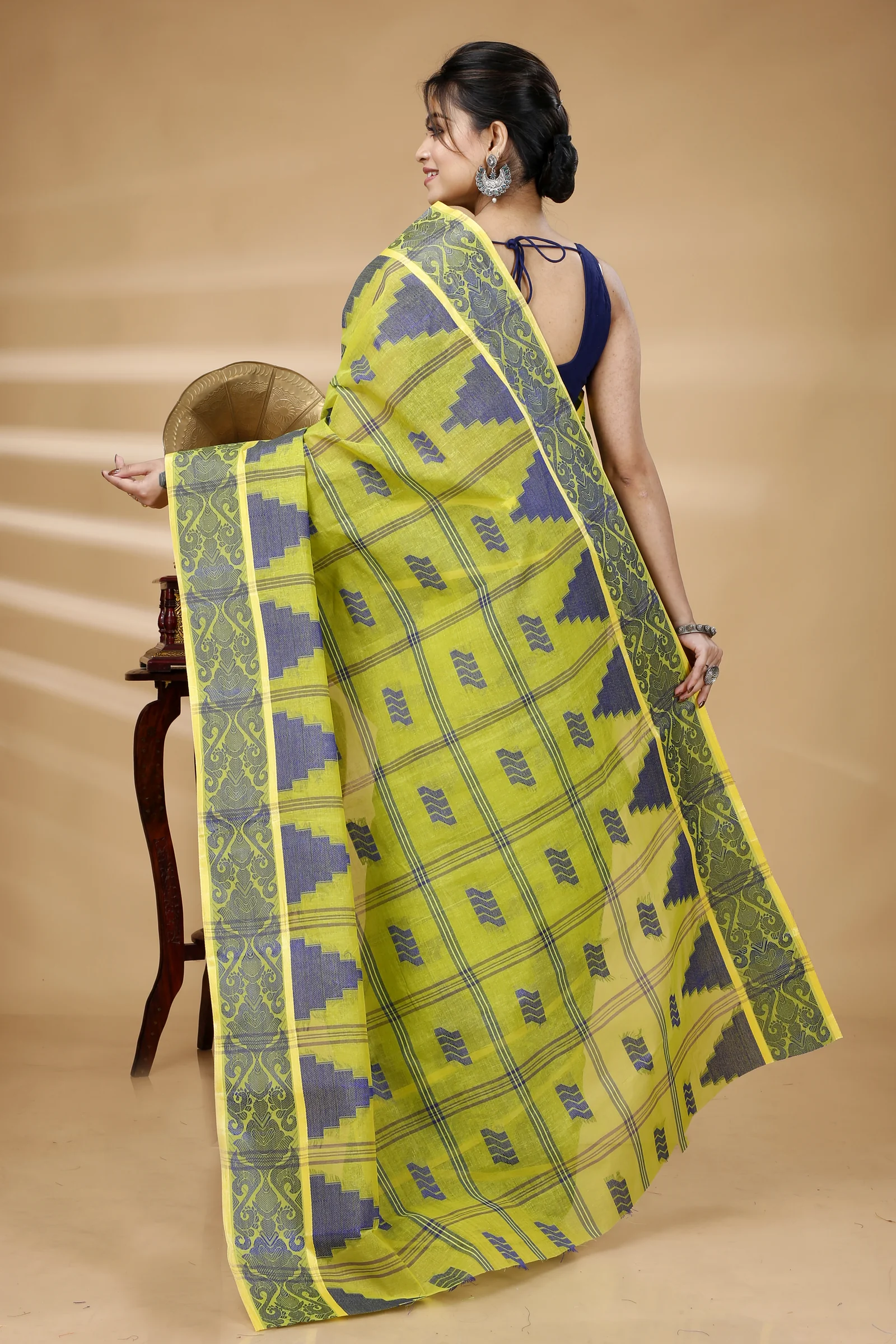 Green Pure Cotton Kamala Desiging Tant Saree (225)