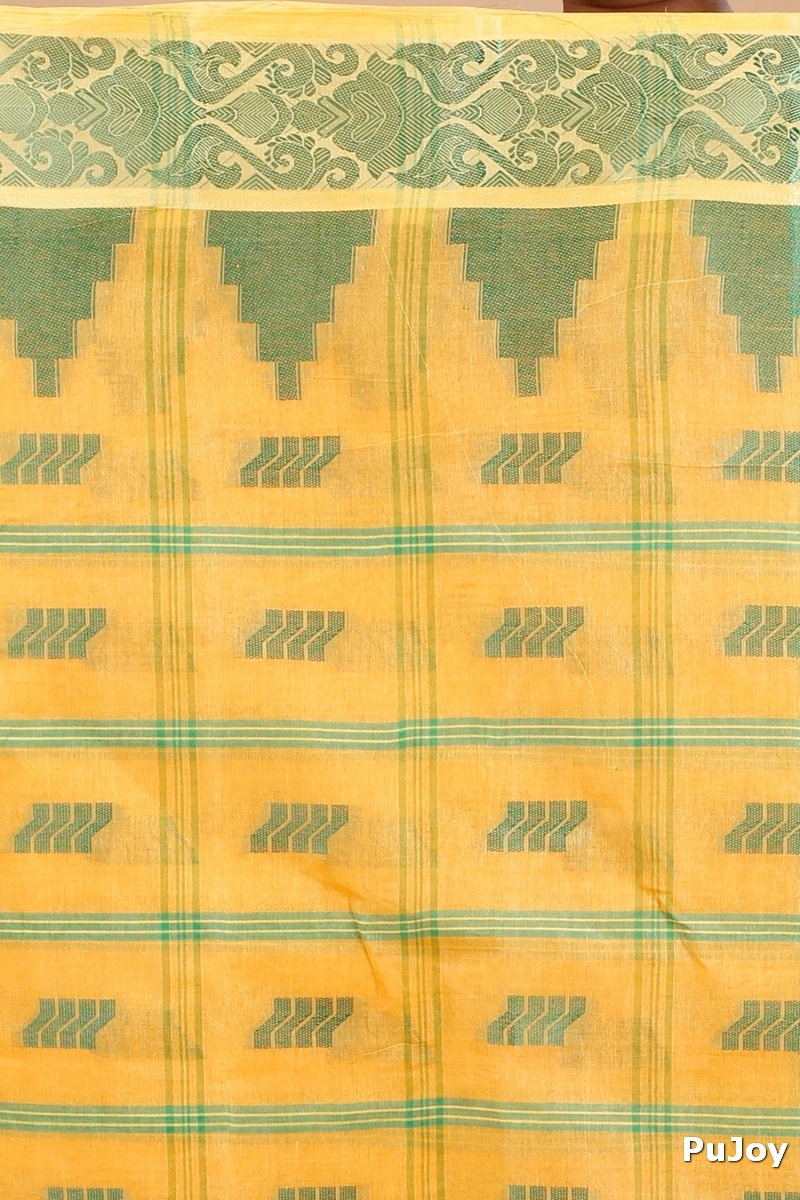 Yellow Pure Cotton Kamala Desiging Tant Saree (226)