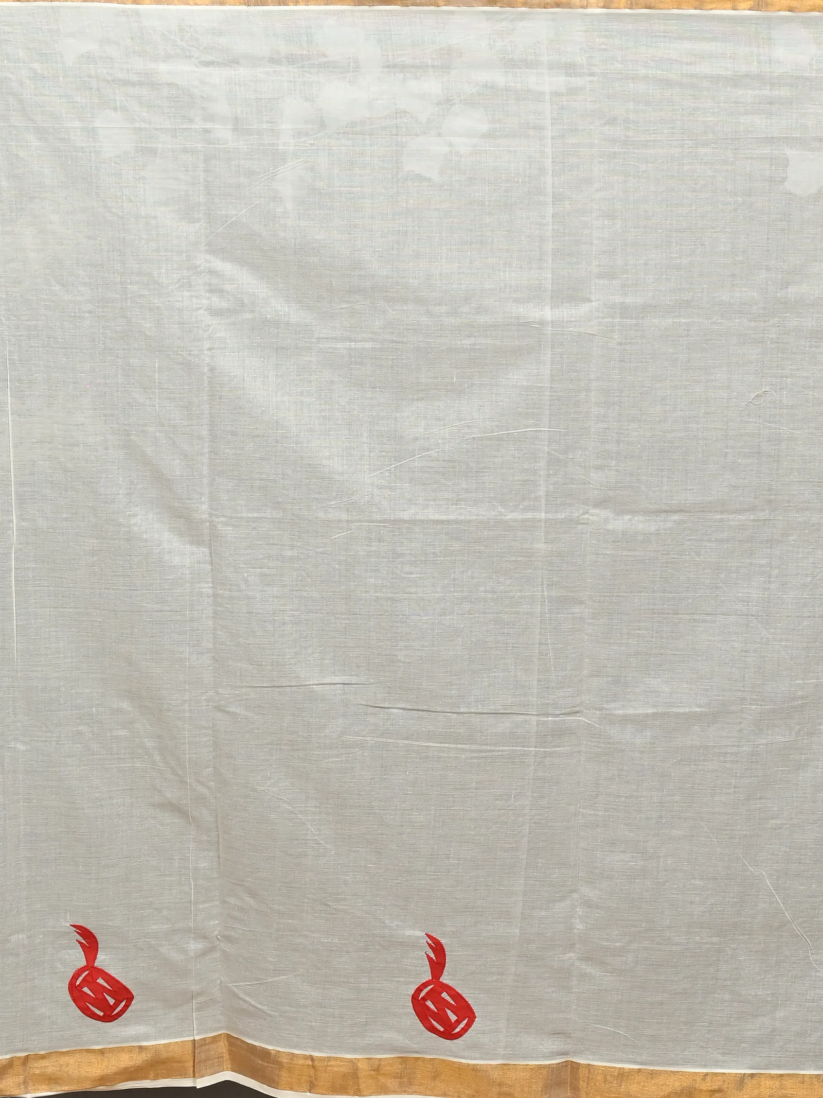 White Red Pure Cotton Borma Handloom Saree (2261)