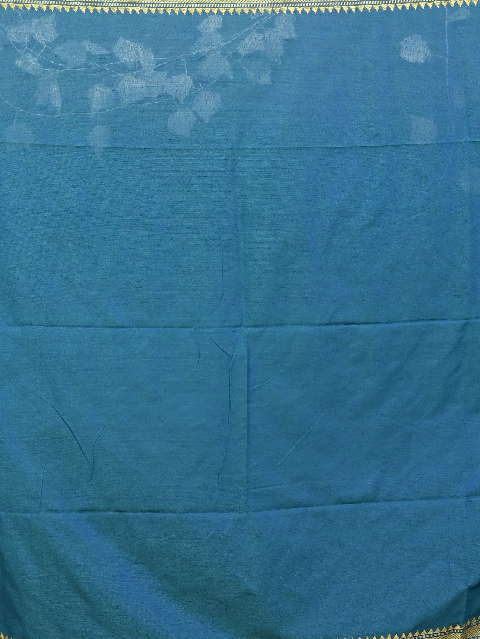 Dark Green Pure Cotton Nopra Handloom Saree (2266)