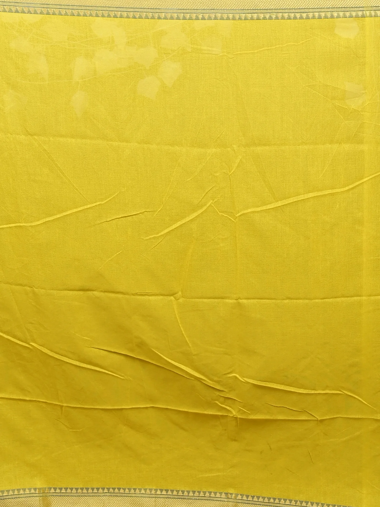 Yellow Pure Cotton Nopra Handloom Saree (2268)