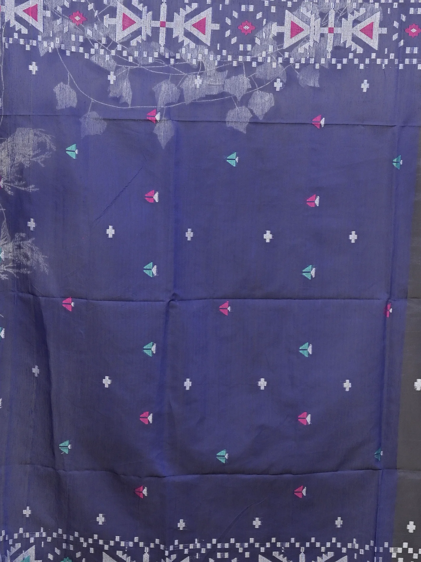 Blue Cotton Nopvi Muslin saree (2273)