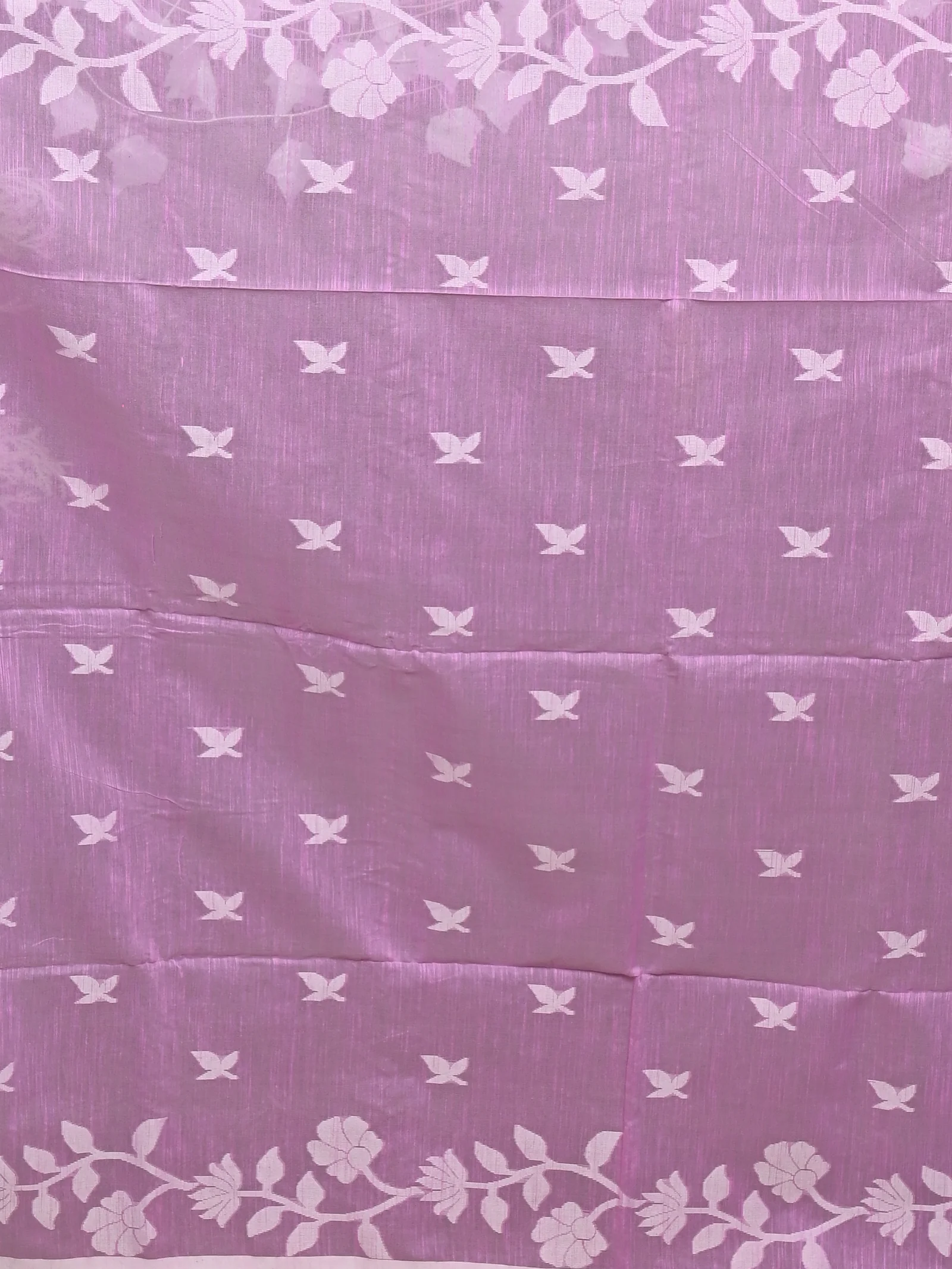 Pink Cotton Blend Parlon Handloom Saree (2292)