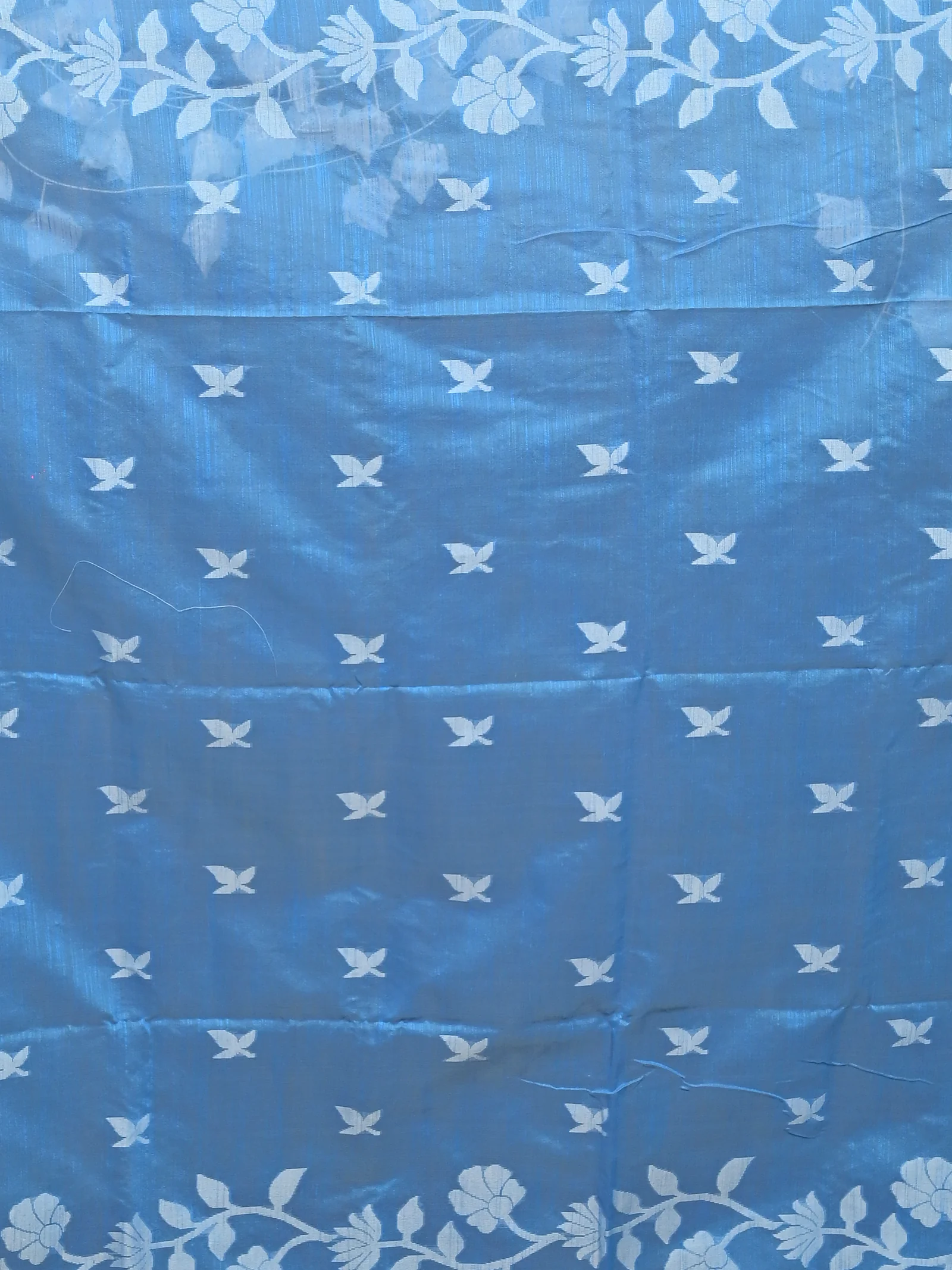 Sky Blue Cotton Blend Parlon Handloom Saree (2294)