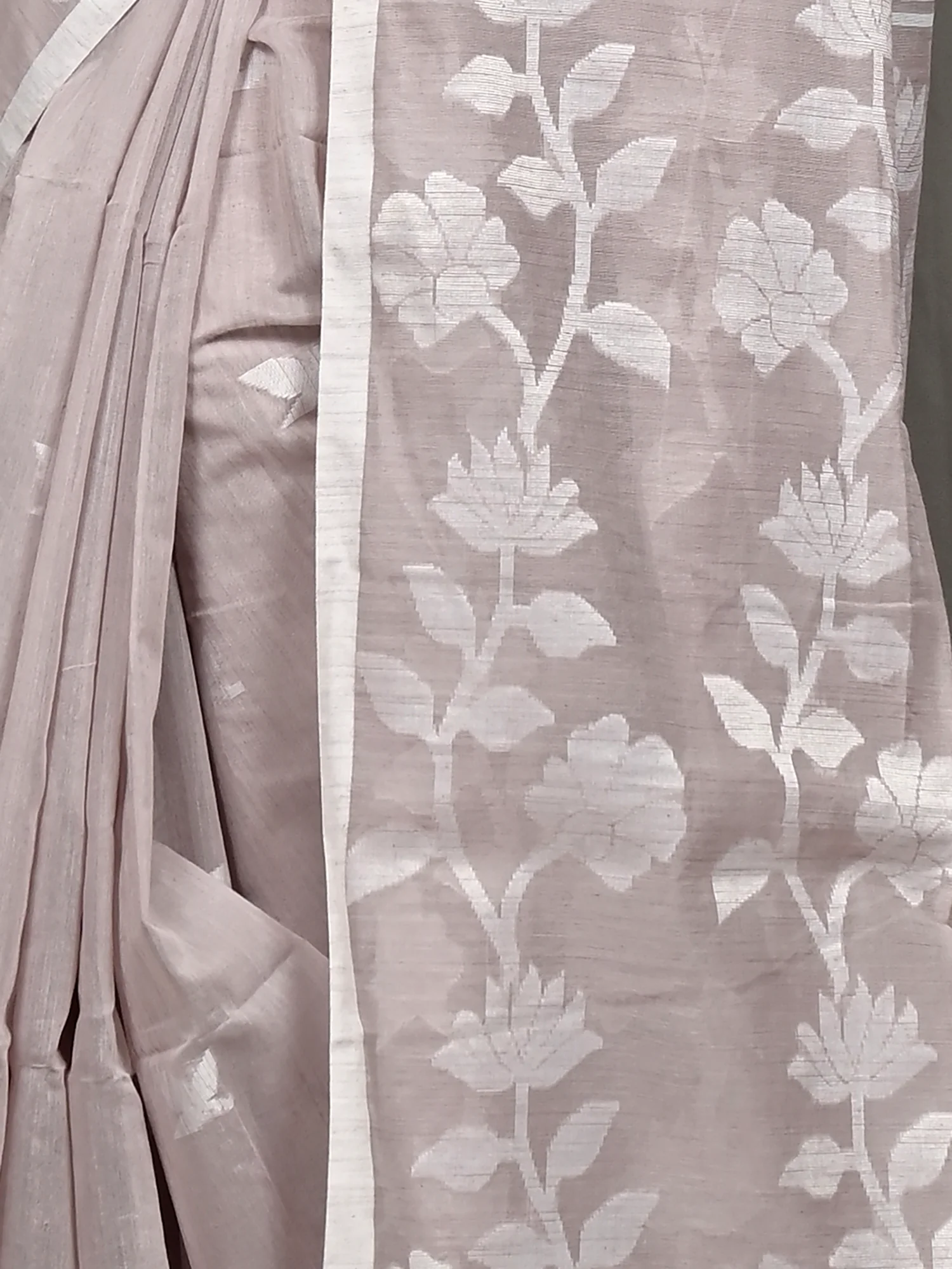 Wine Cotton Blend Parlon Handloom Saree (2297)