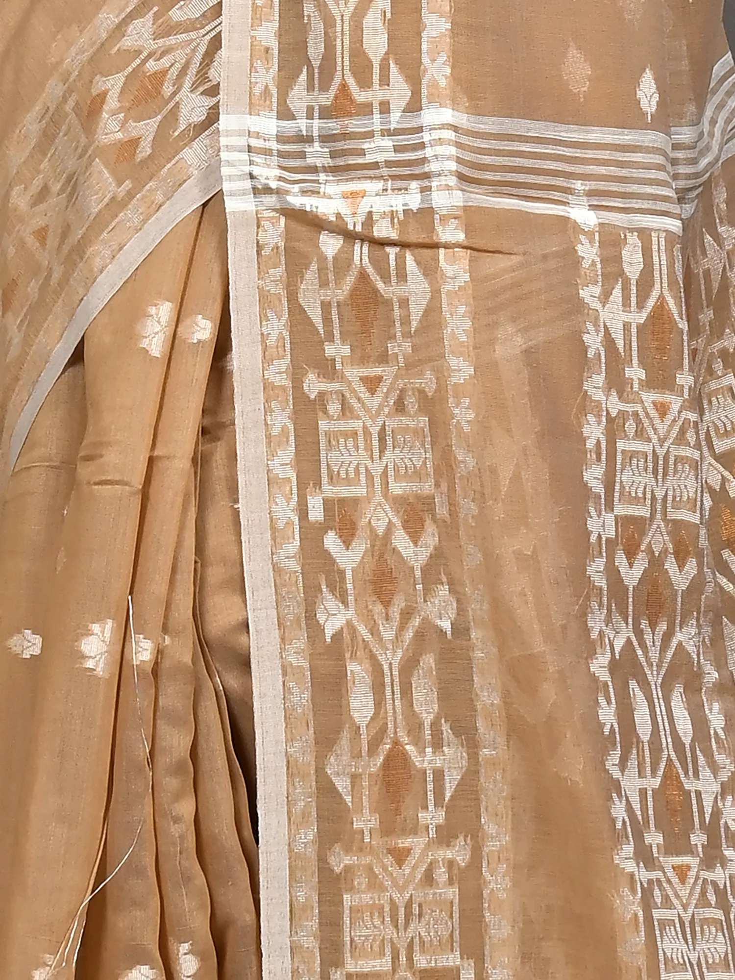 Brown Cotton Blend Parlvi Handloom Saree (2298)