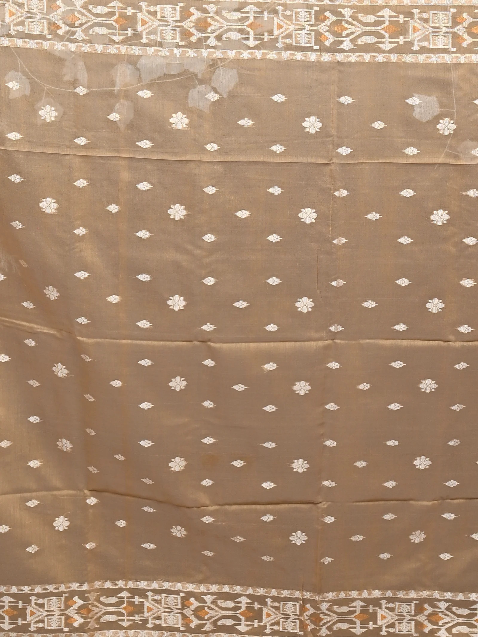 Brown Cotton Blend Parlvi Handloom Saree (2298)