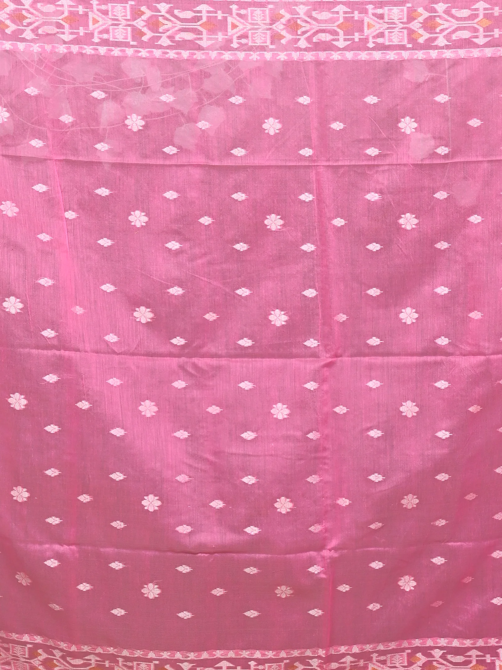 Pink Cotton Blend Parlvi Handloom Saree (2300)