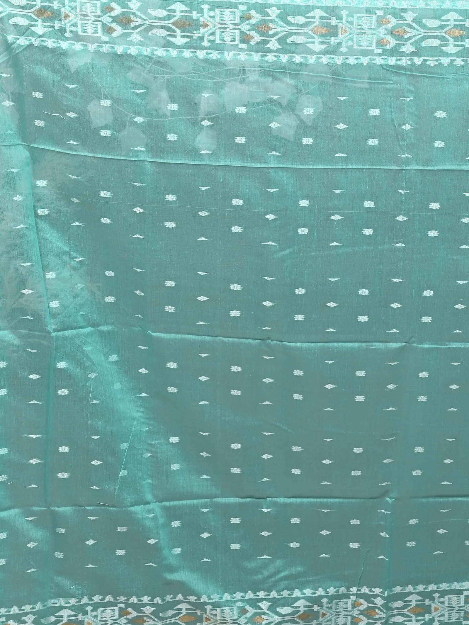 See Green Cotton Blend Parlvi Handloom Saree (2302)
