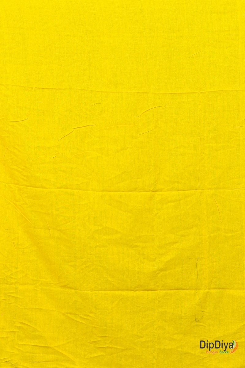 Yellow Pure Cotton Parama Embroidery Handloom saree (283)