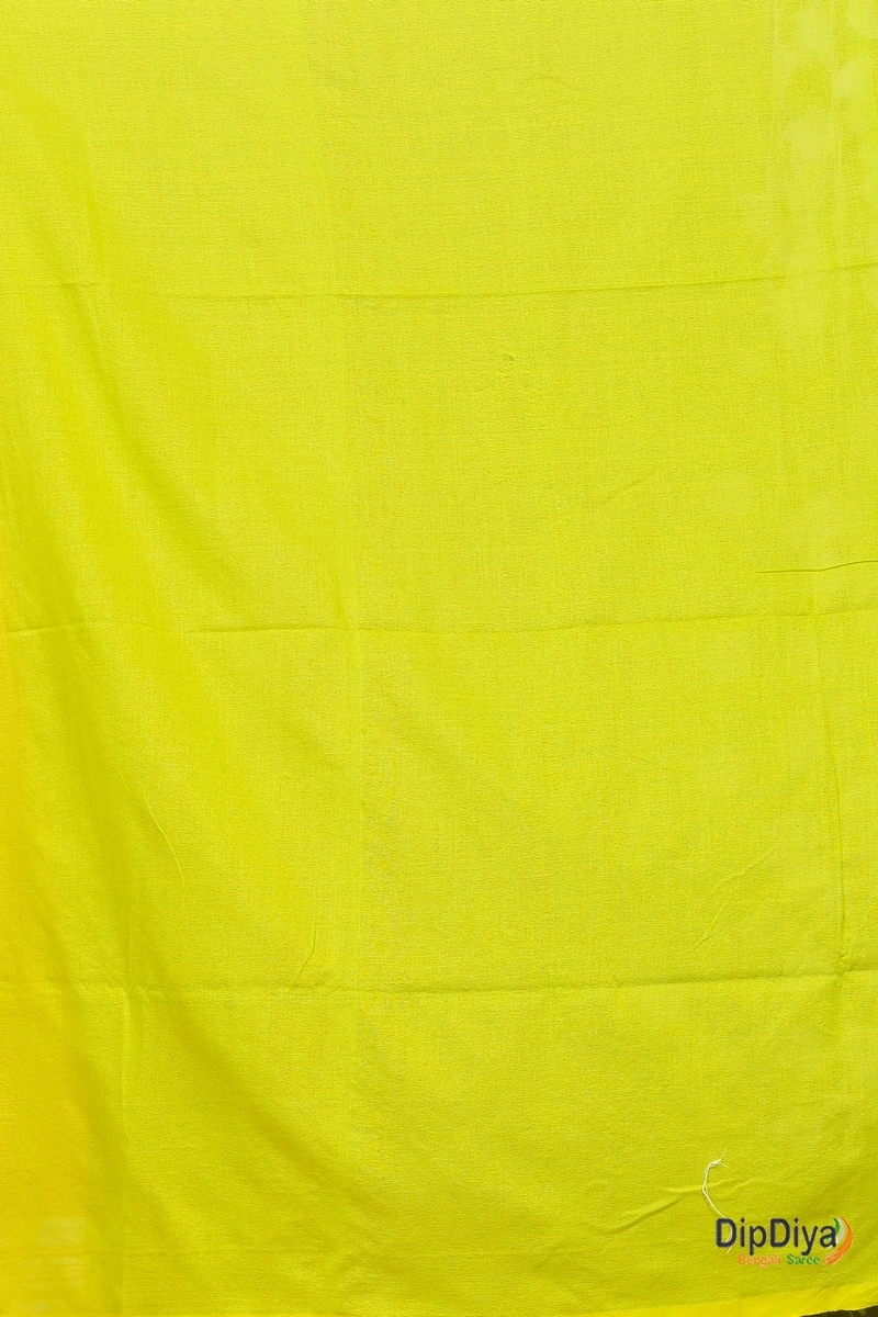 Lime Green Pure Cotton Parama Embroidery Handloom saree (284)