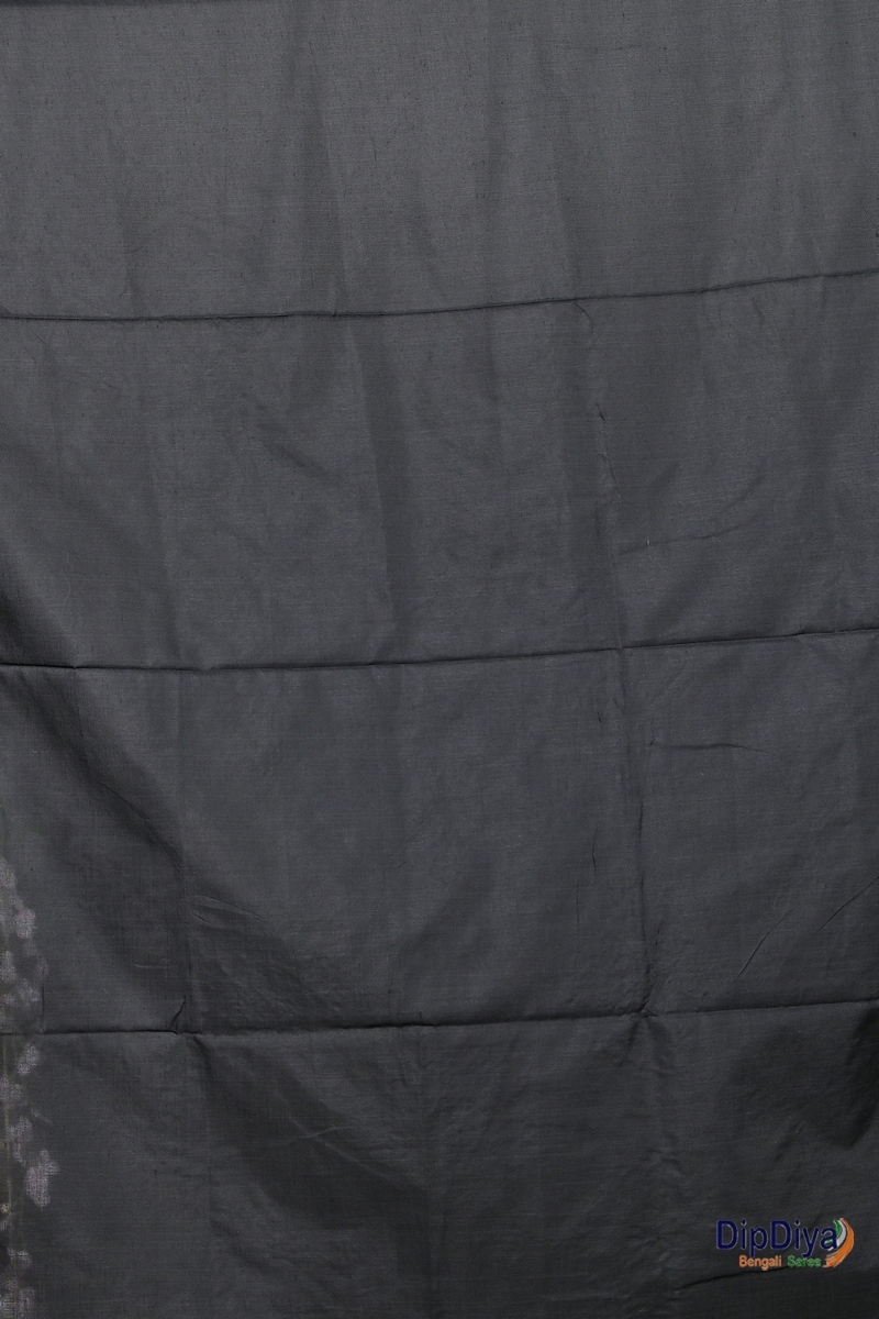 Black Pure Cotton Parama Embroidery Handloom saree (285)