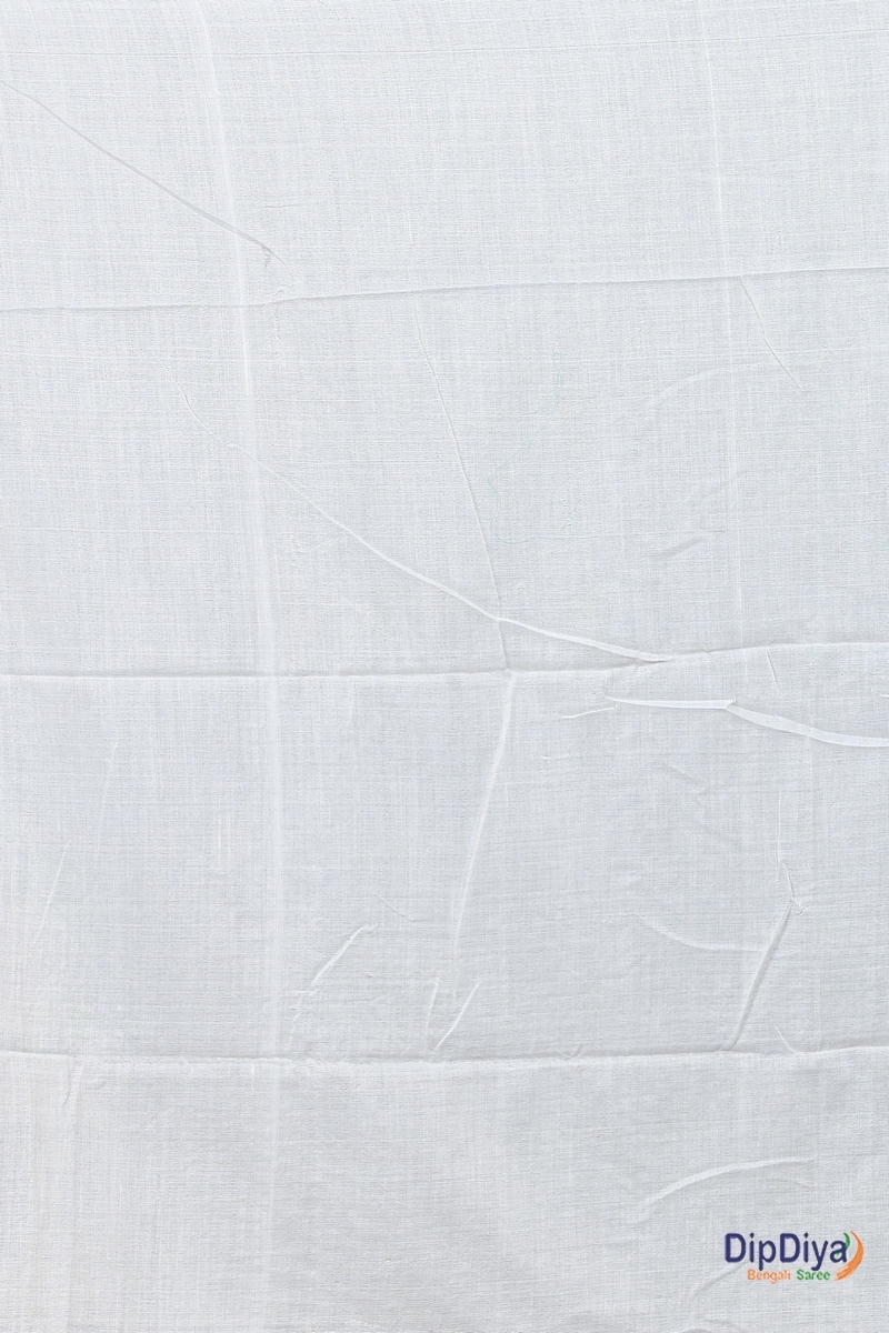 White Pure Cotton Parama Embroidery Handloom saree (286)