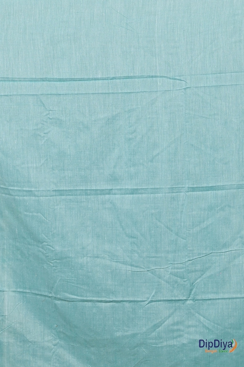 Sky Blue Pure Cotton Parama Embroidery Handloom saree (287)