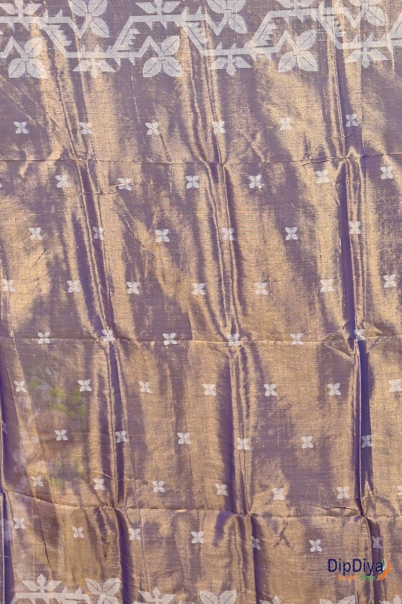 Lavender Cotton Silk Parashar Tissue Jamdani Saree (289)
