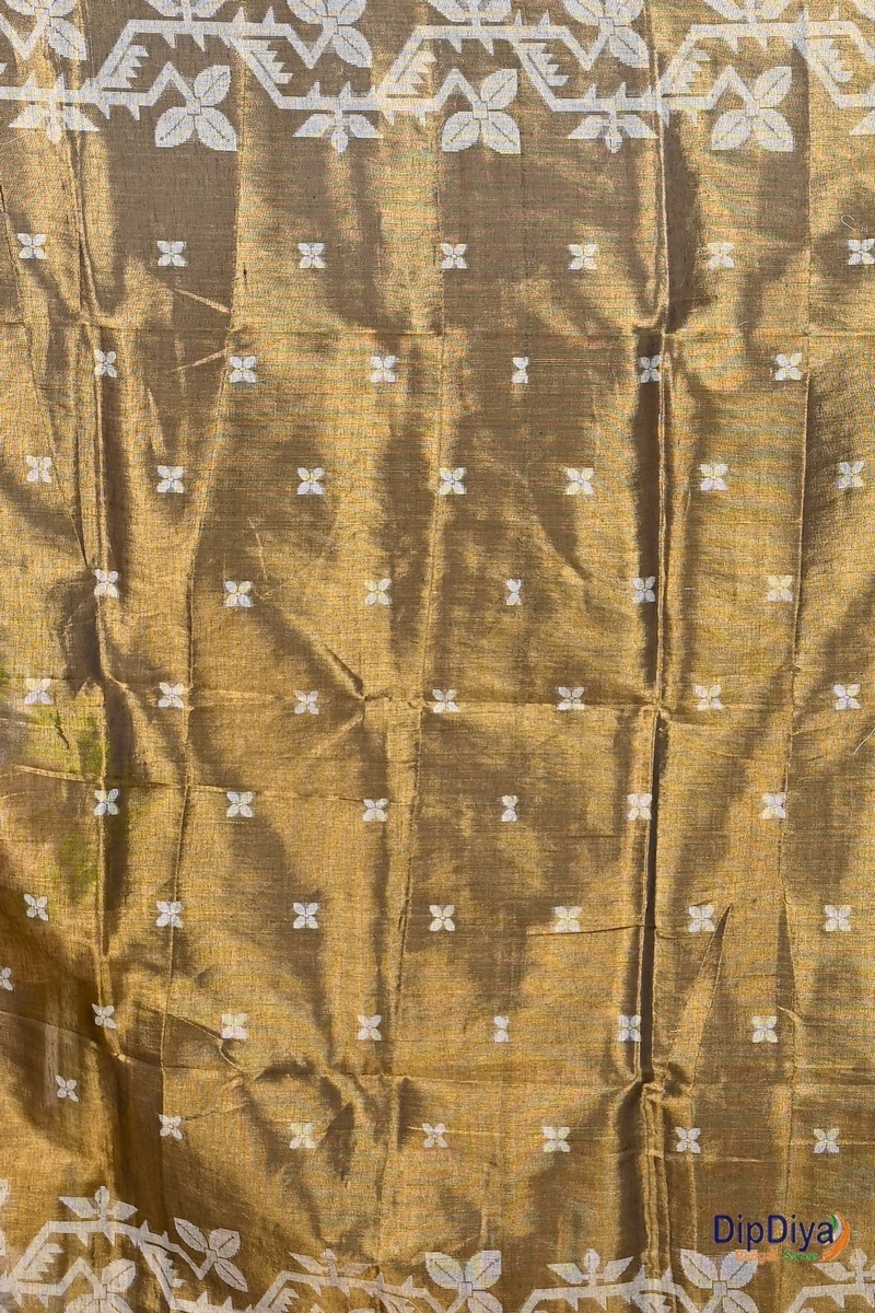 Brown Cotton Silk Parashar Tissue Jamdani Saree (292)