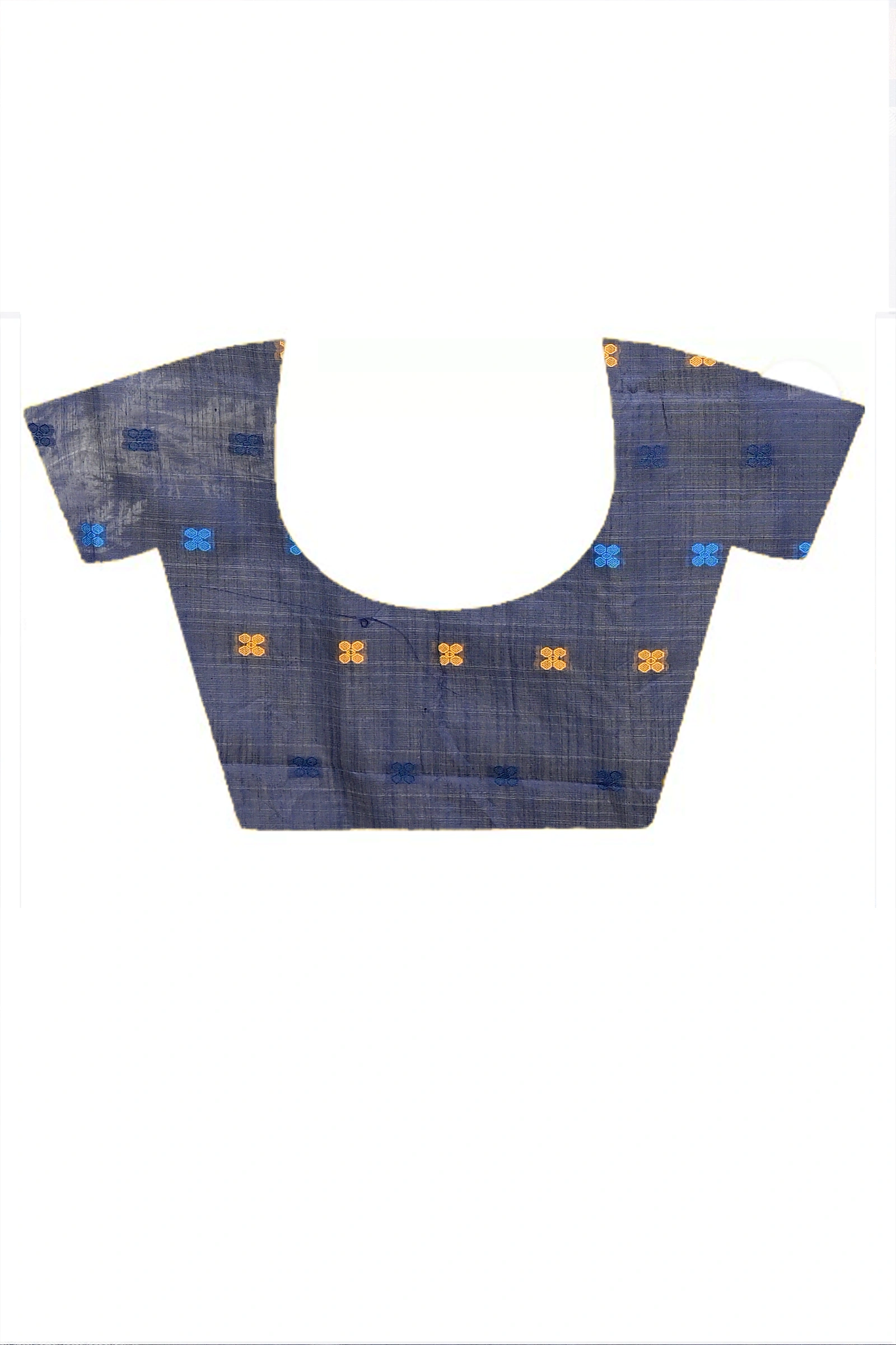 Yellow Blue Pure Cotton Debasi Hand Loom Saree (2947)