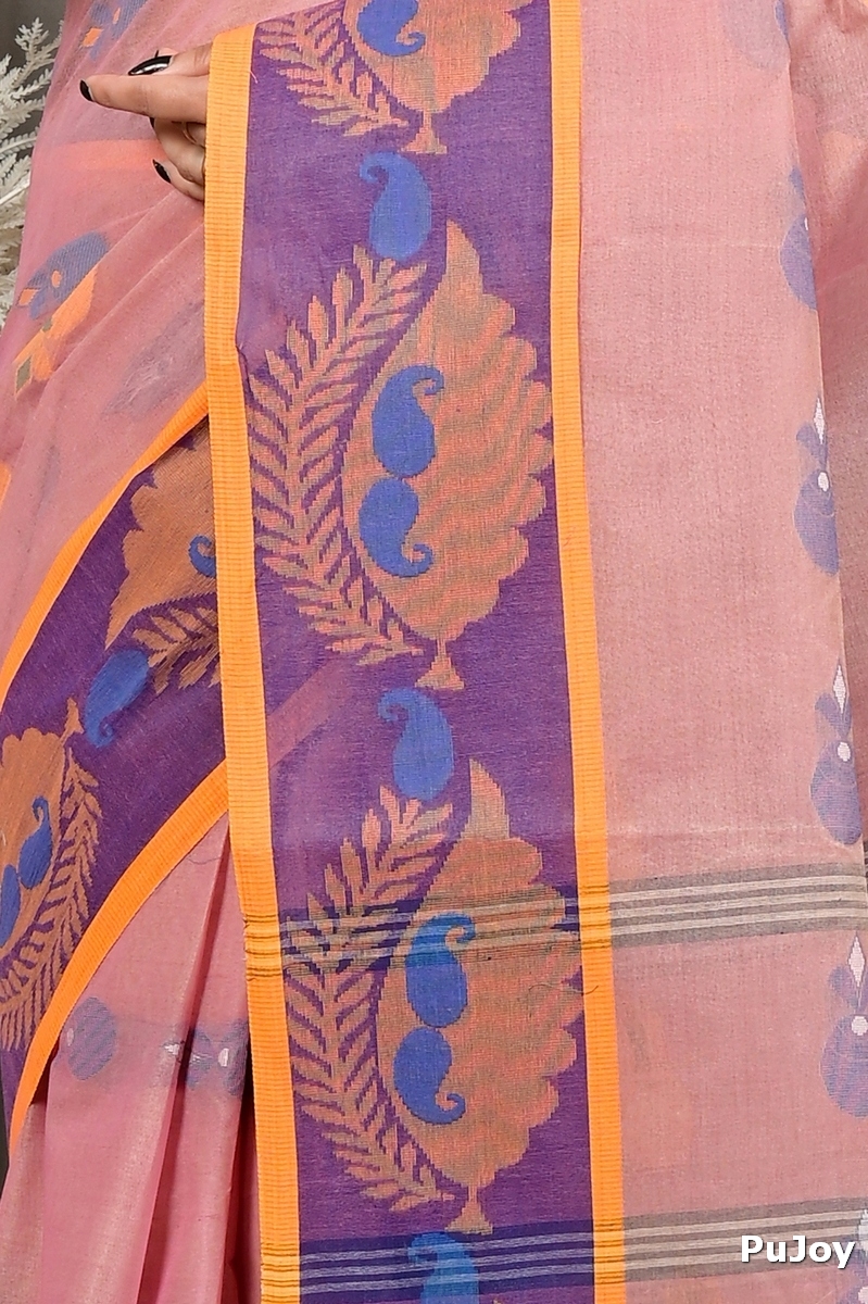 Peach Pure Cotton Debui Tant Saree (2950)