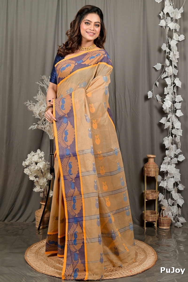Brown Pure Cotton Debui Tant Saree (2952)