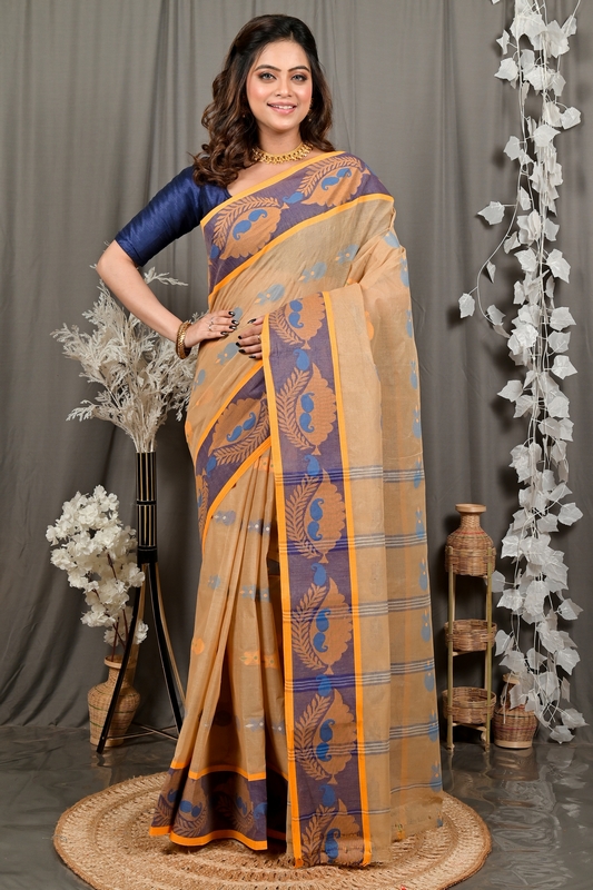 Brown Pure Cotton Debui Tant Saree (2952)