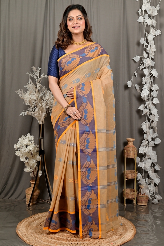 Brown Pure Cotton Debui Tant Saree (2952)