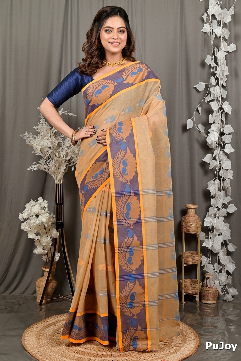 Brown Pure Cotton Debui Tant Saree (2952)