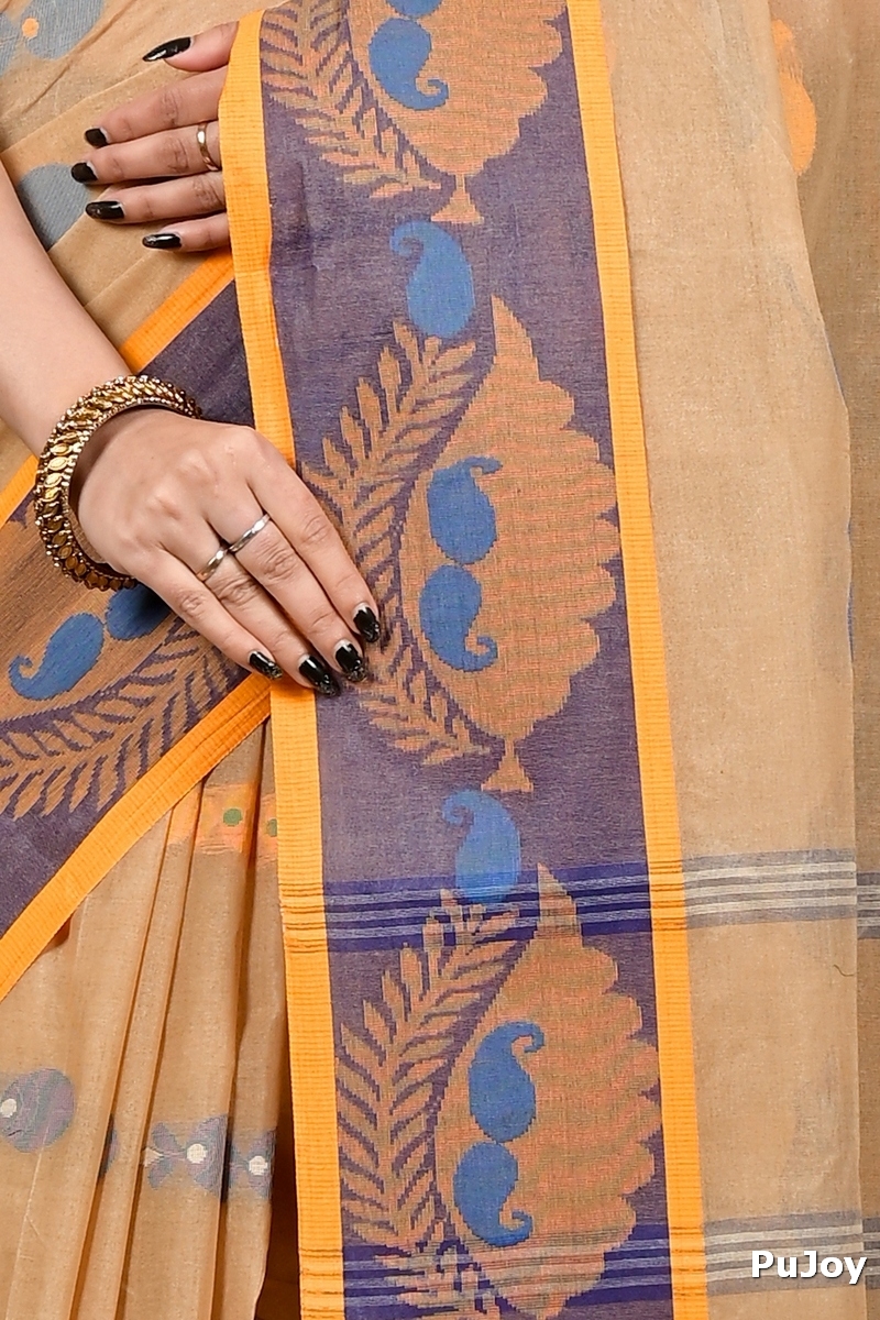 Brown Pure Cotton Debui Tant Saree (2952)