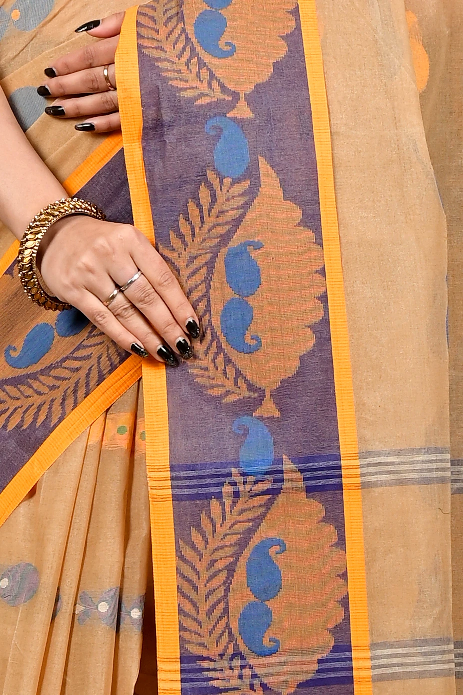 Brown Pure Cotton Debui Tant Saree (2952)
