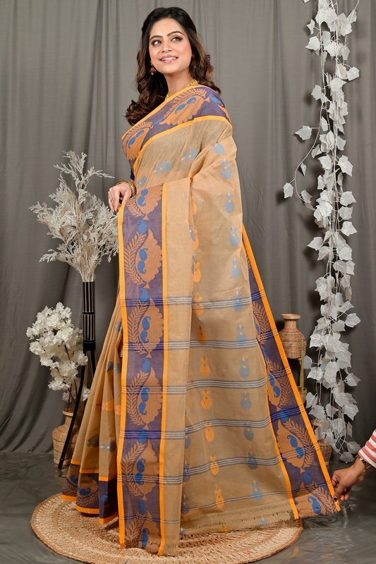 Brown Pure Cotton Debui Tant Saree (2952)