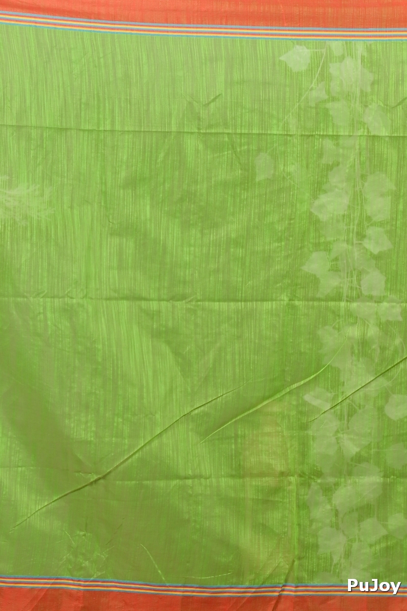 Green Red Cotton Blend Deepsi Hand Painted Saree (2955)