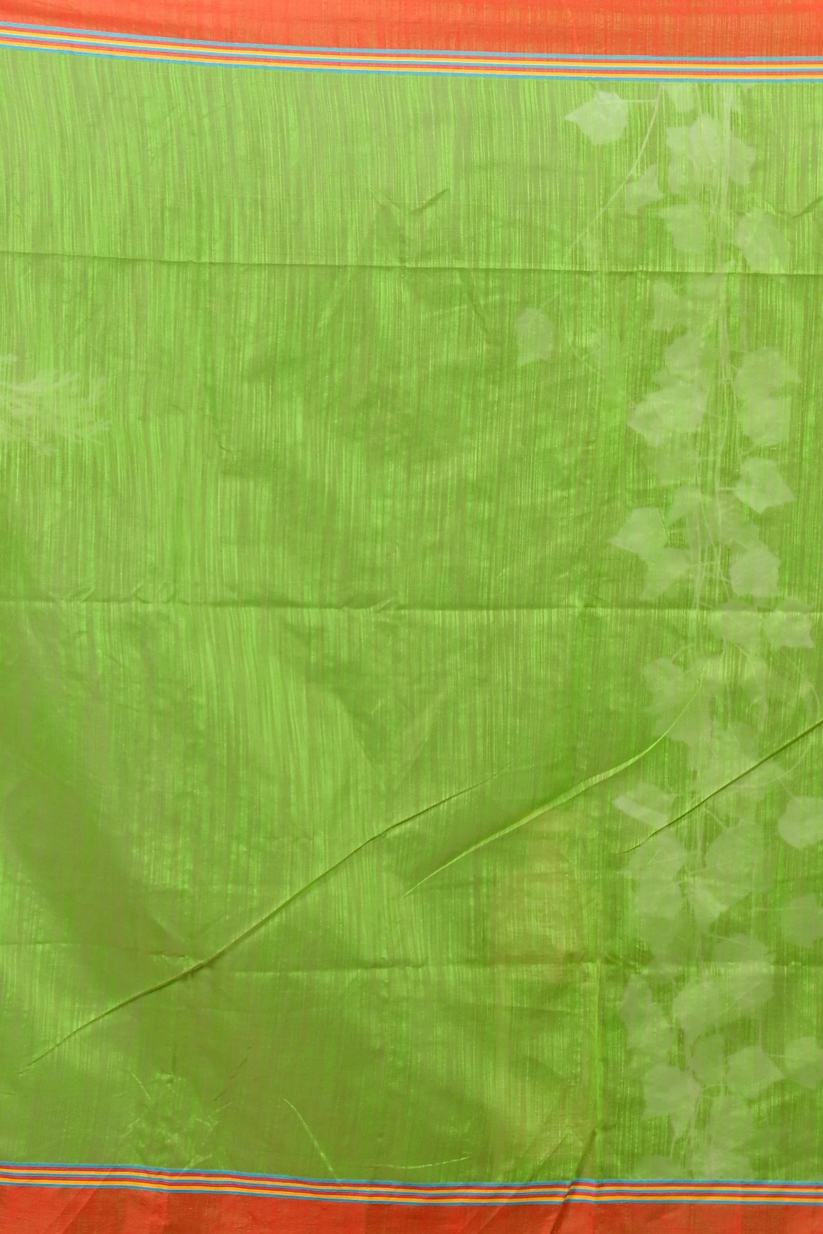 Green Red Cotton Blend Deepsi Hand Painted Saree (2955)