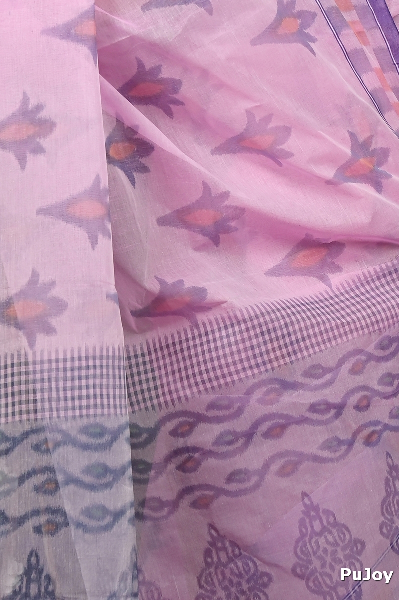 Light Purple Pure Cotton Devai Tant Saree Print (2961)