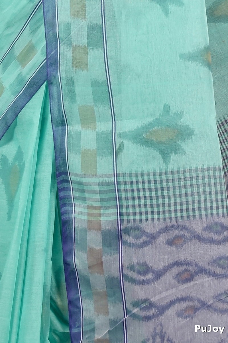 Green Pure Cotton Devai Tant Saree Print (2962)