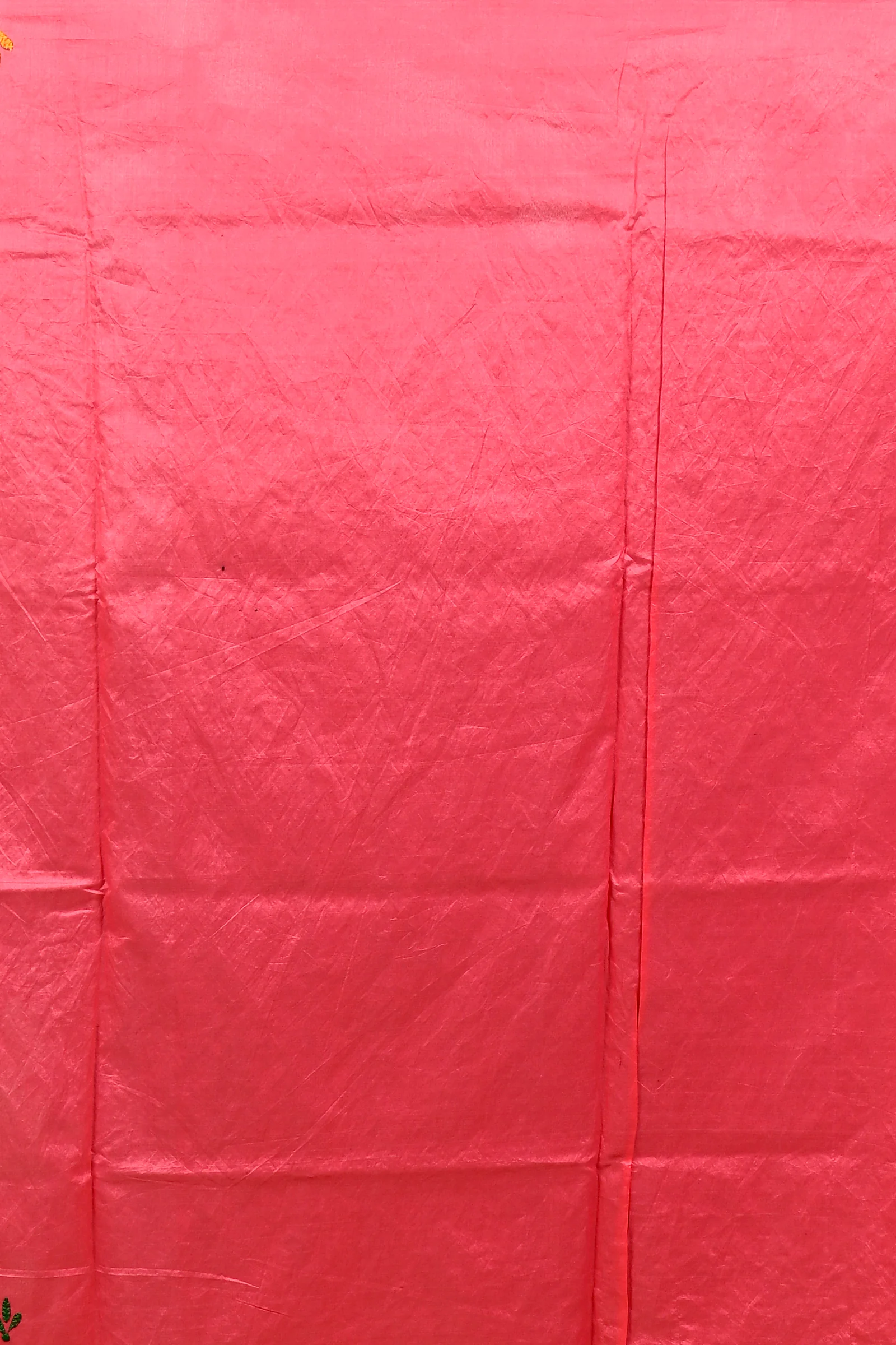 Dark Pink Cotton Blend Dharai Kantha Stitch Saree (2969)
