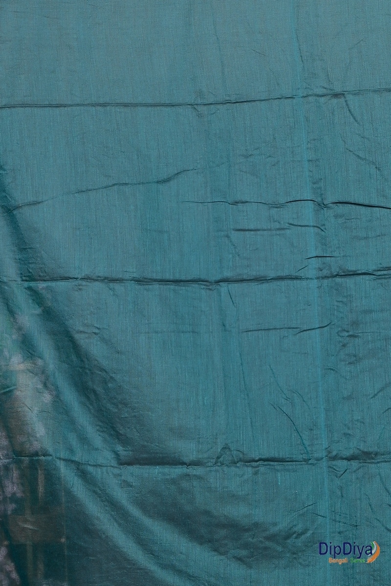 Turquoise Green Pure Cotton Paray Embroidery Handloom saree (297)