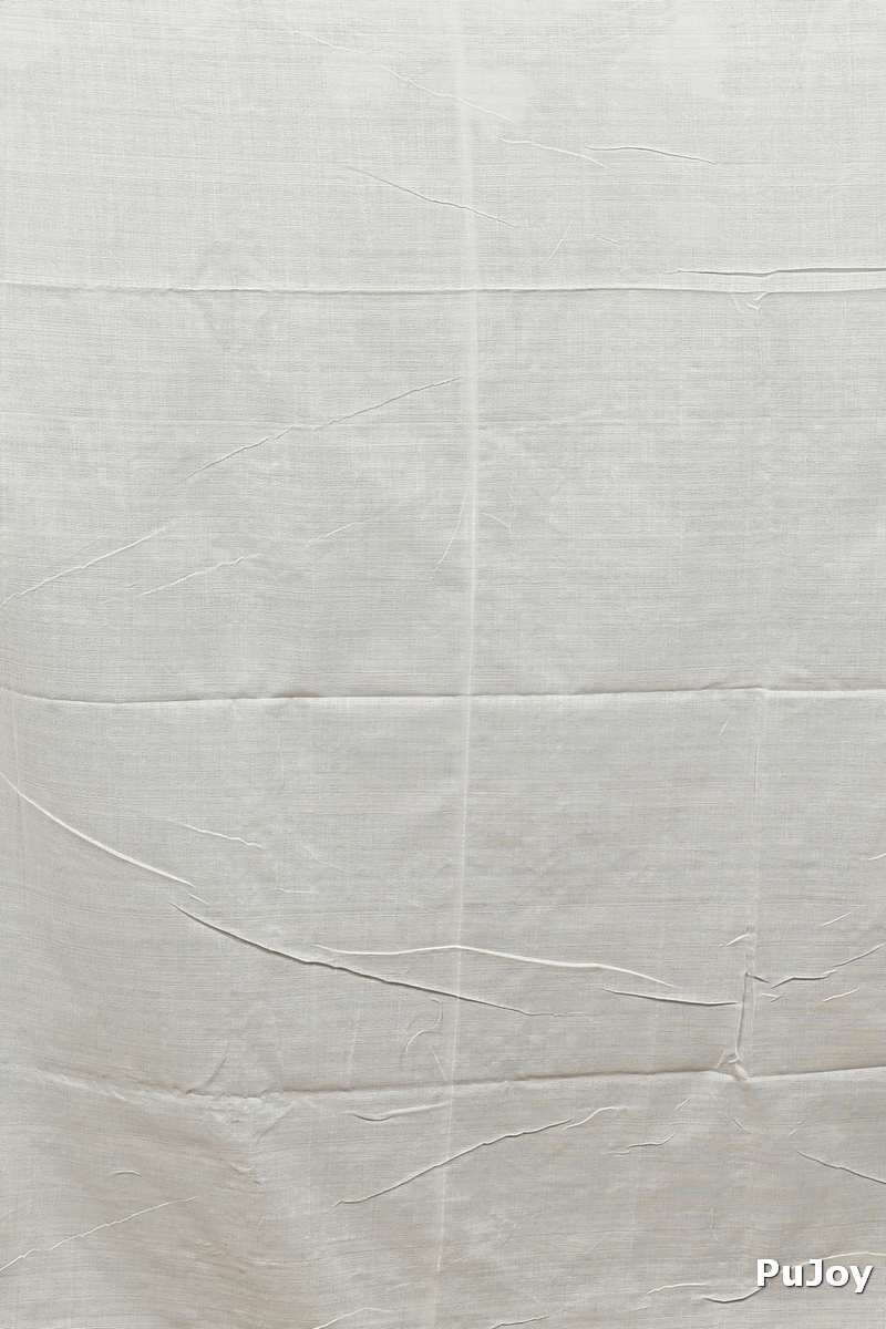 White Brown Pure Cotton Dhrli Embroidery Handloom saree (2980)