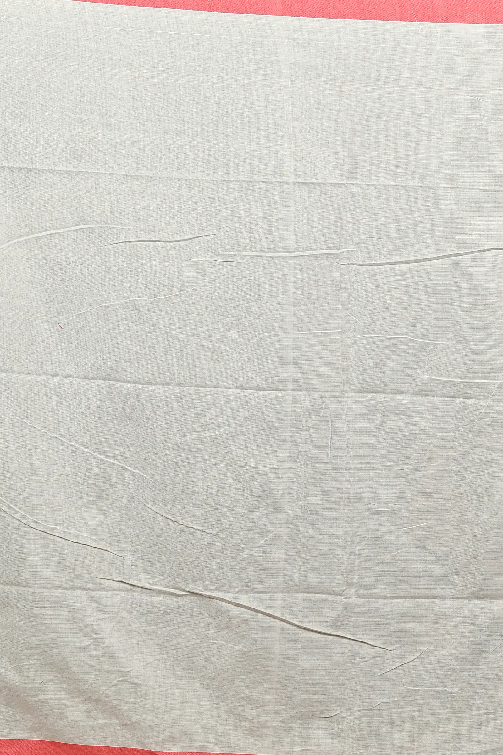 White Red Pure Cotton Dhrli Embroidery Handloom saree (2981)