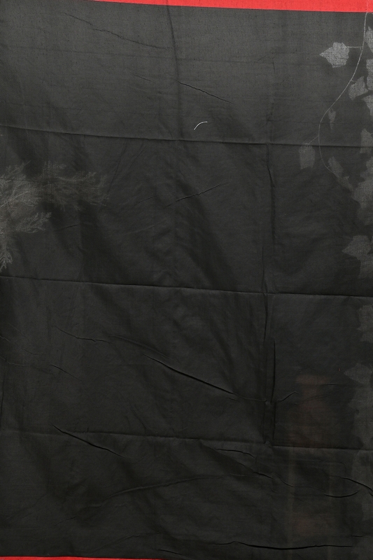 Black Red Pure Cotton Dhrli Embroidery Handloom saree (2982)