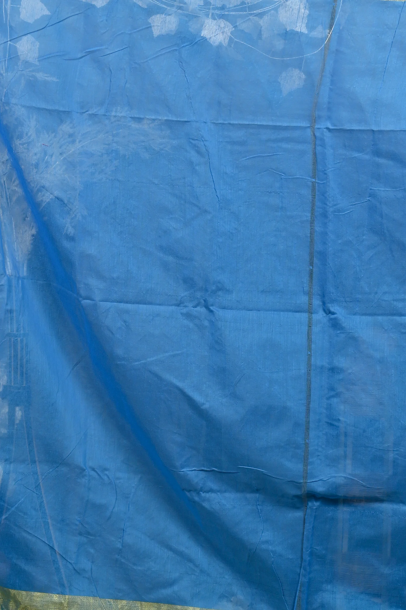 Sky Blue Cotton Blend Dhrum Hand Loom Saree (2985)