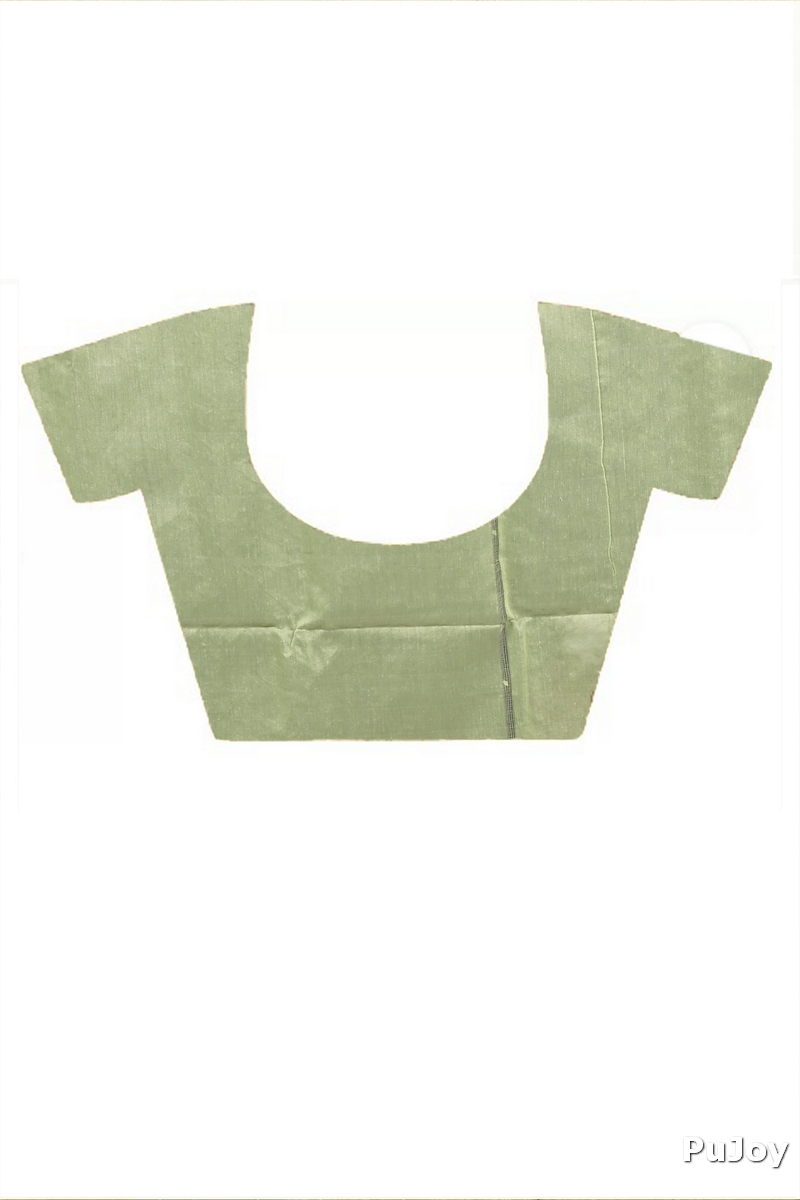 Light Green Pink Cotton Blend Dhrum Hand Loom Saree (2987)