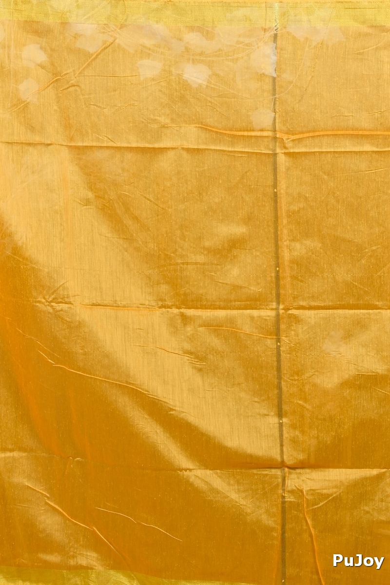 Yellow Red Cotton Blend Dhrum Hand Loom Saree (2988)