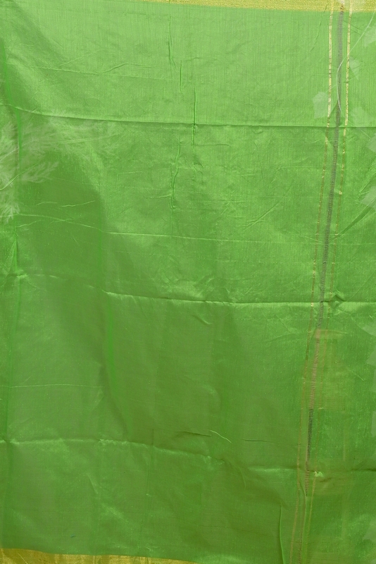 Green Red Cotton Blend Dhrum Hand Loom Saree (2990)