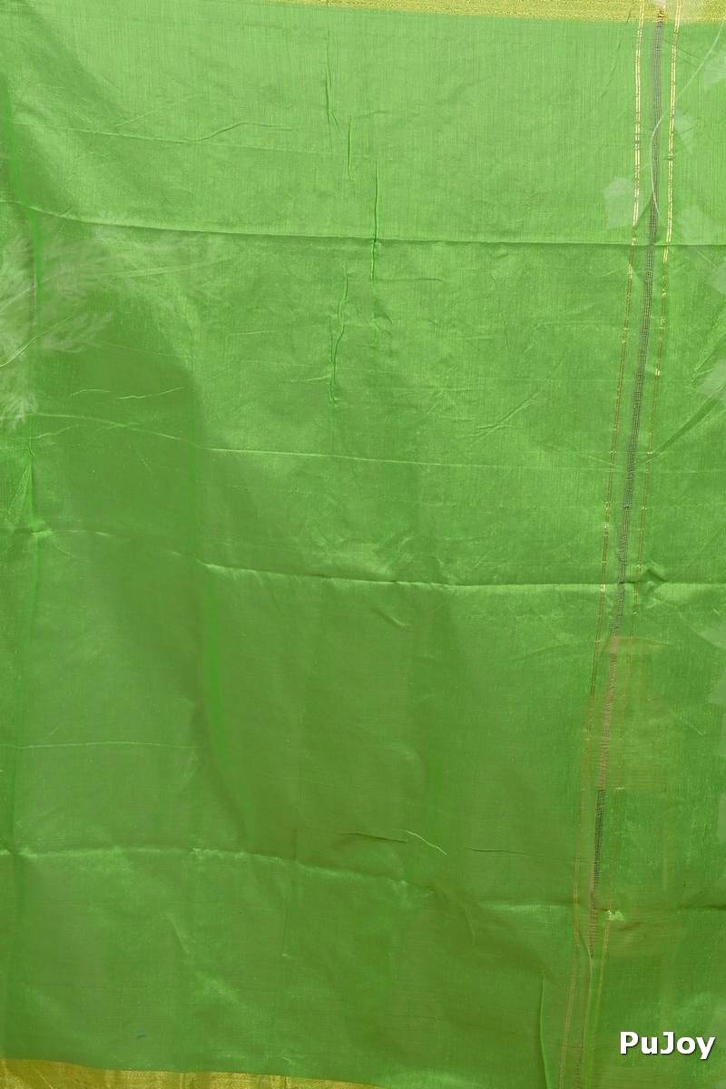 Green Red Cotton Blend Dhrum Hand Loom Saree (2990)