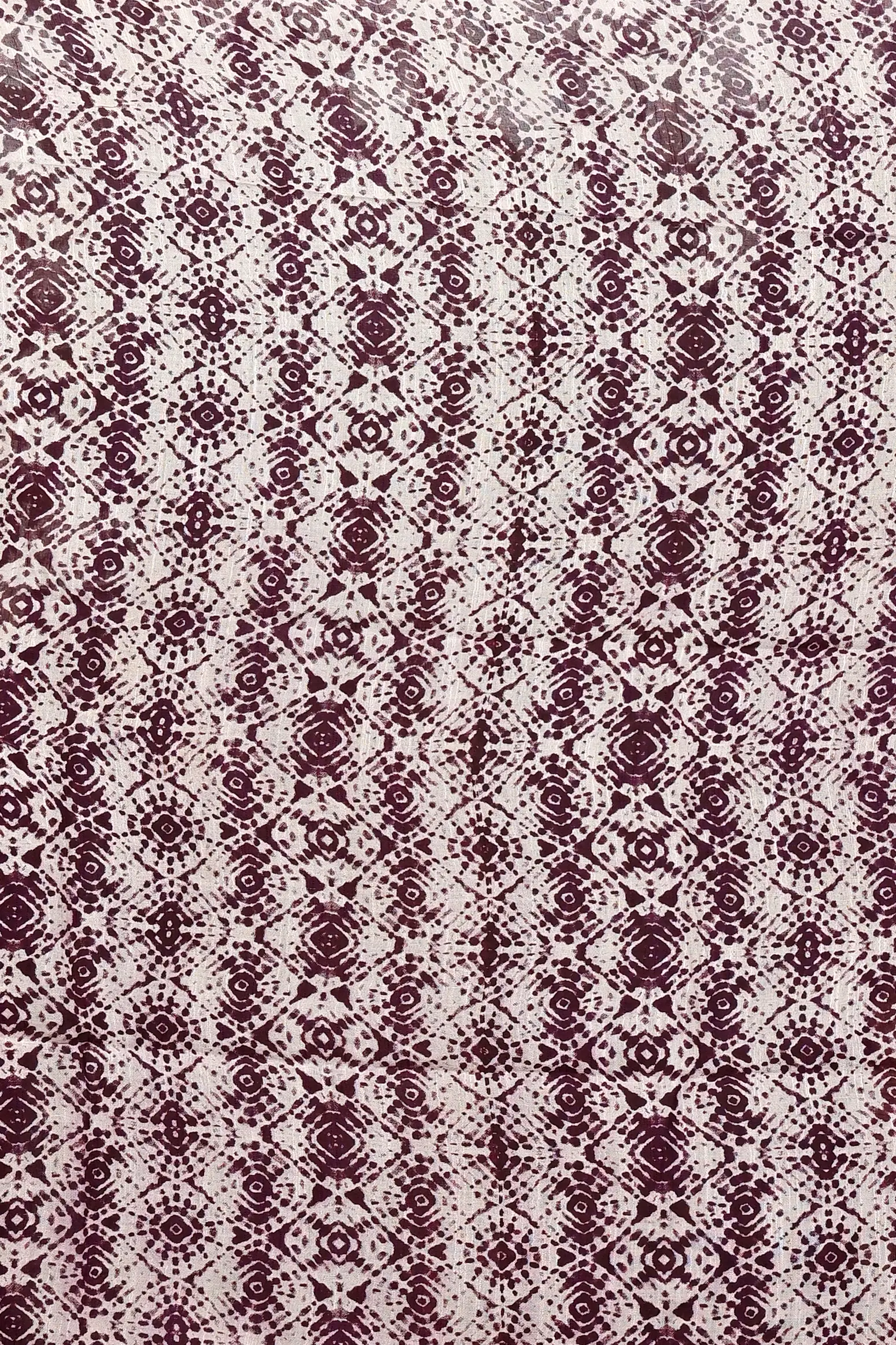 Orange Purpel Pure Cotton Dinesi Batik Print Saree (2993)
