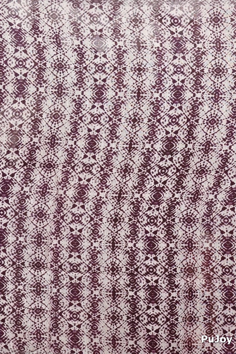 Marun Pure Cotton Dinesi Batik Print Saree (2994)