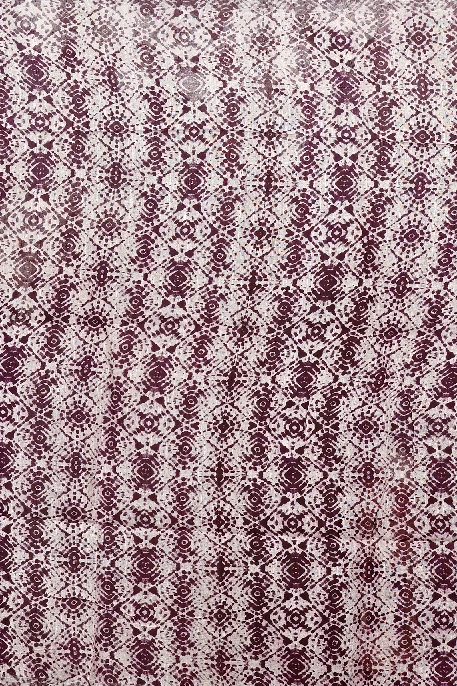 Marun Pure Cotton Dinesi Batik Print Saree (2994)