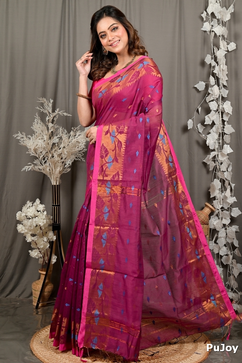 Purpel Cotton Dipani Hand Loom Saree (3004)